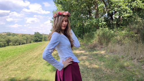 Manšestrová Bordó Sukně — foto 4