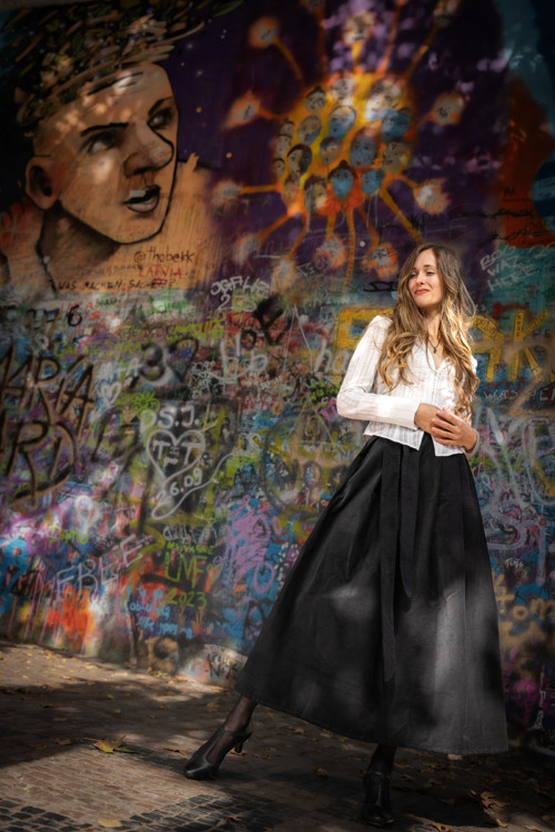 Manšestrová Maxi Sukně - Černá — foto 4