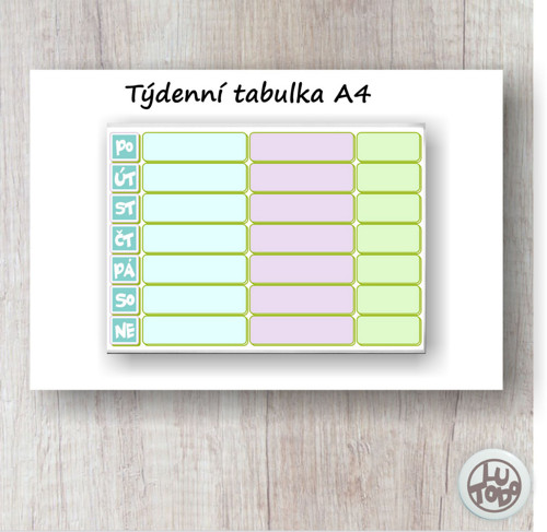 Týdenní tabulka A3 — foto 2