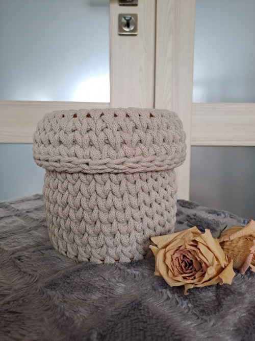 Háčkovaný Bavlněný Košík S Víkem — foto 2