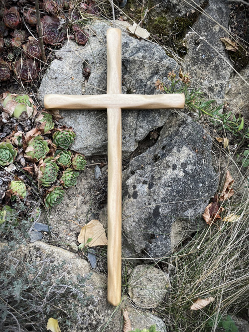 Minimalistický jasanový kříž 40cm č. 140 — foto 3