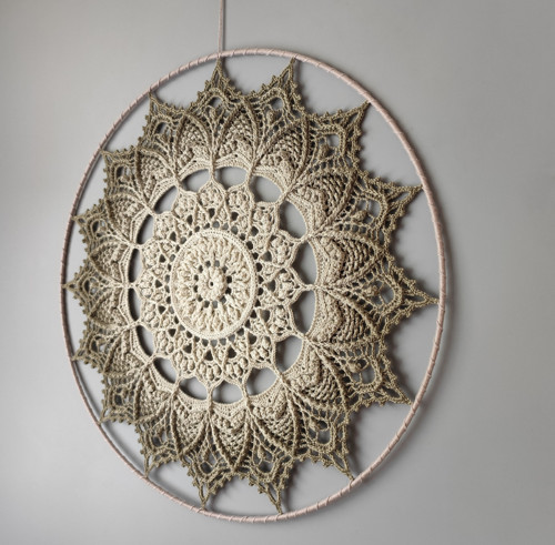 Mandala Khaki hvězda - průměr 45 cm — foto 3