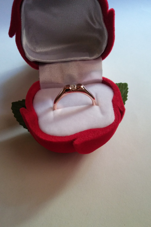 Solitér s Diamantom, Au 14K, na objednávku — foto 3