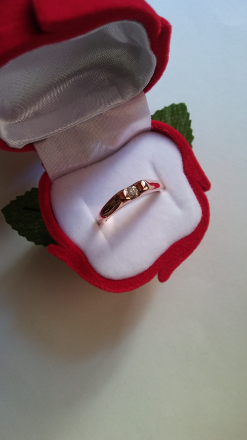 Solitér s Diamantom, Au 14K, na objednávku — foto 5