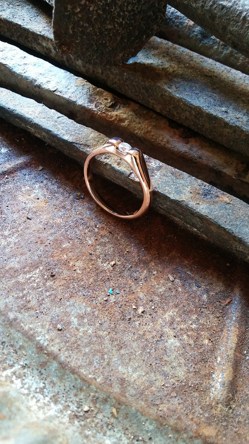 Solitér s Diamantom, Au 14K, na objednávku — foto 2