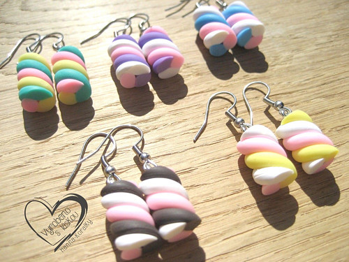 NÁUŠNICE - MARSHMALLOW - modré — foto 2
