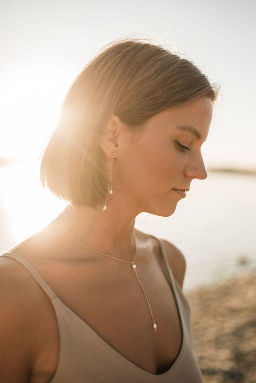 Colette - perlový náhrdelník ve tvaru ypsilon — foto 4