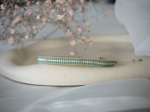 Miyuki tkaný náramek "Silver Stream" — foto 2