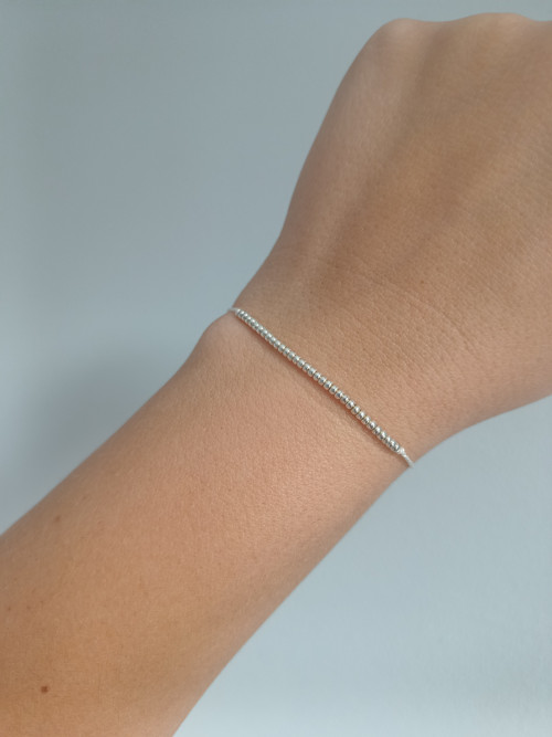 Náramek BASIC SILK Luxury Silver edition - white — foto 3
