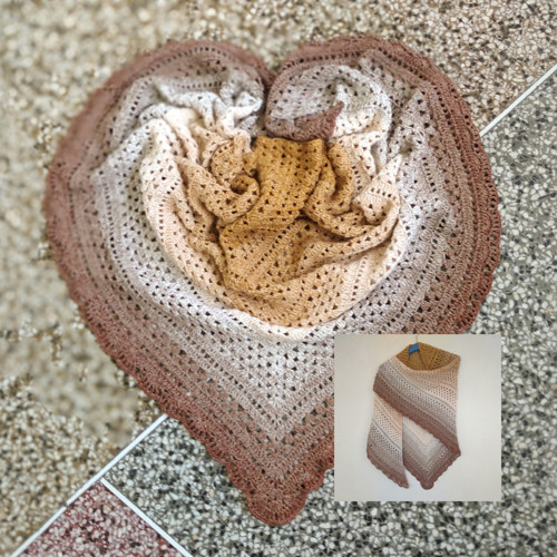 Háčkovaný šátek " Caffe Latte " — foto 3
