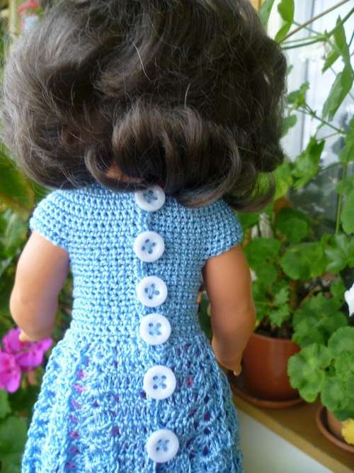 Světle modré šaty pro panenku vel.33 cm — foto 3