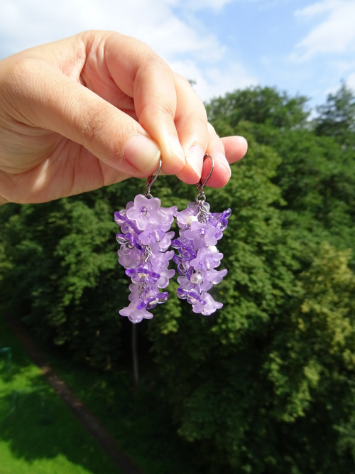Náušnice Až rozkvete šeřík — foto 4