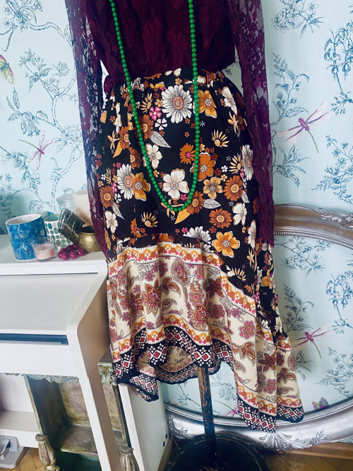Sukně boho květy asymetric — foto 2