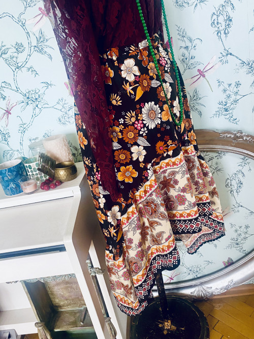 Sukně boho květy asymetric — foto 3