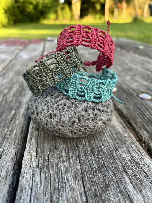Tyrkysový macramé náramek — foto 2