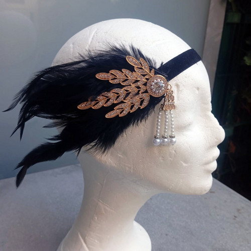 Great Gatsby Black Crystal ... čelenka — foto 3