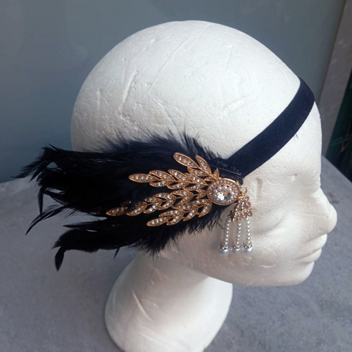 Great Gatsby Black Crystal ... čelenka — foto 2