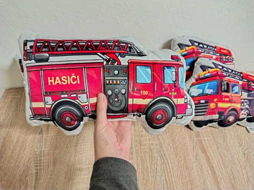 Hasičské auto - 3D polštář — foto 2