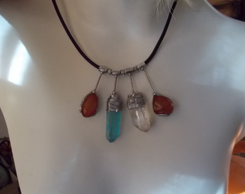 Boho náhrdelník s minerály — foto 2