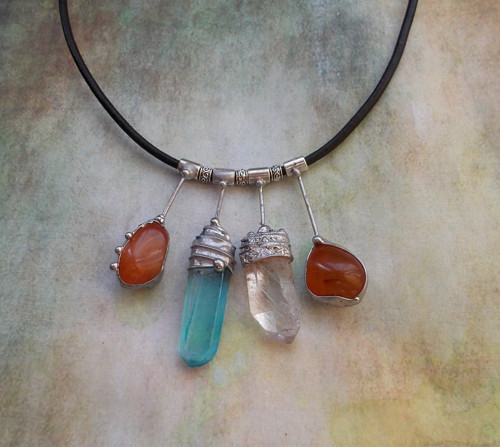 Boho náhrdelník s minerály — foto 3