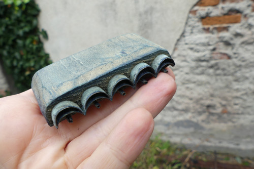 Staré dřevěné razítko na textil, modrotisk — foto 2