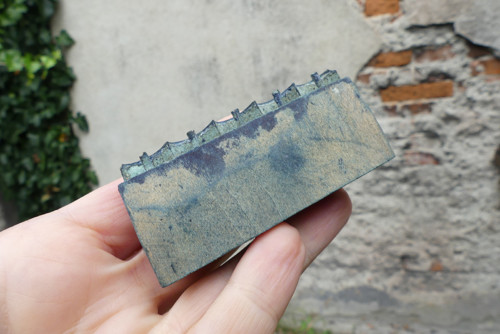 Staré dřevěné razítko na textil, modrotisk — foto 6