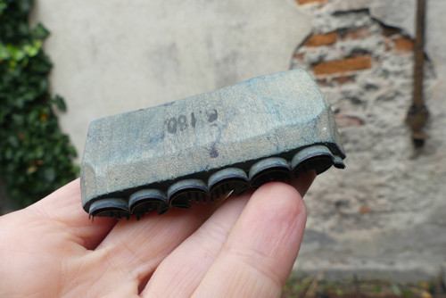 Staré dřevěné razítko na textil, modrotisk — foto 3