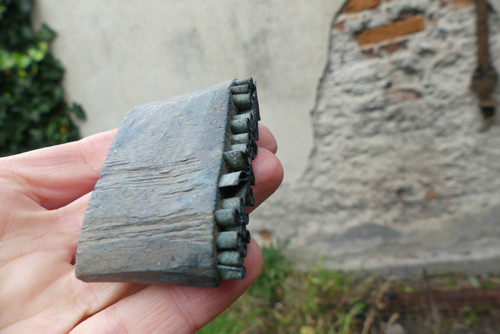 Staré dřevěné razítko na textil, modrotisk — foto 5