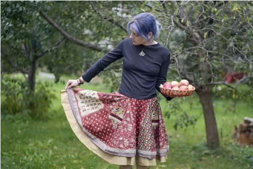 Podzimní II ...dámská kolová sukně vel. S — foto 3