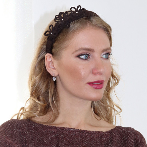 Čelenka Daisy - vlna, hnědá — foto 2