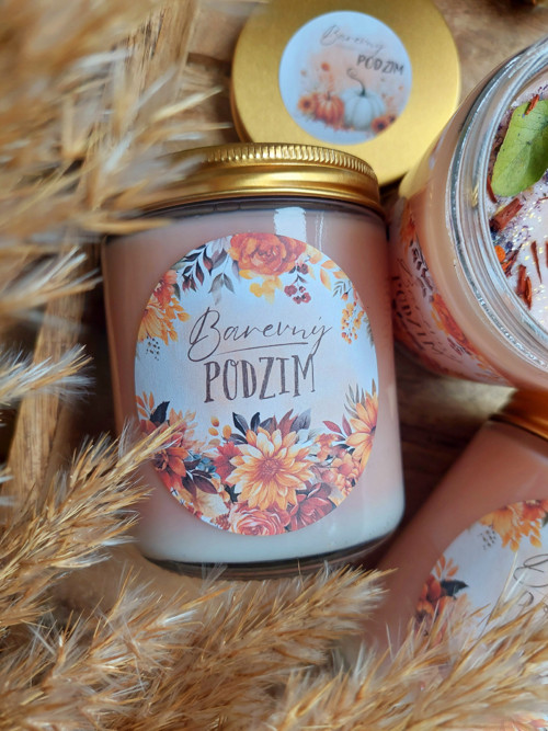 Přírodní svíčka - "BAREVNÝ PODZIM" — foto 2
