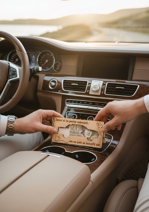 Dřevěná obálka na peníze AUTO — foto 6