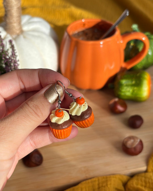 Dýňové cupcaky (visací náušnice) — foto 5