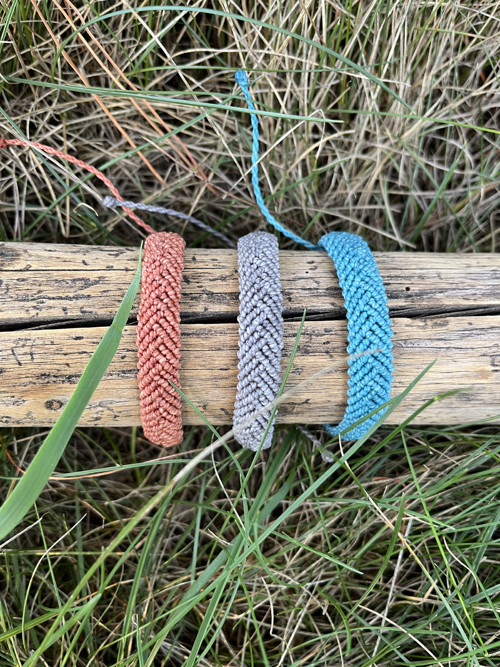 Pánský tyrkysový macramé náramek — foto 2