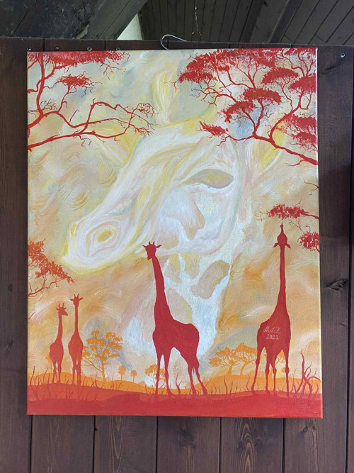 Matky savany - olejomalba 40x50cm — foto 2