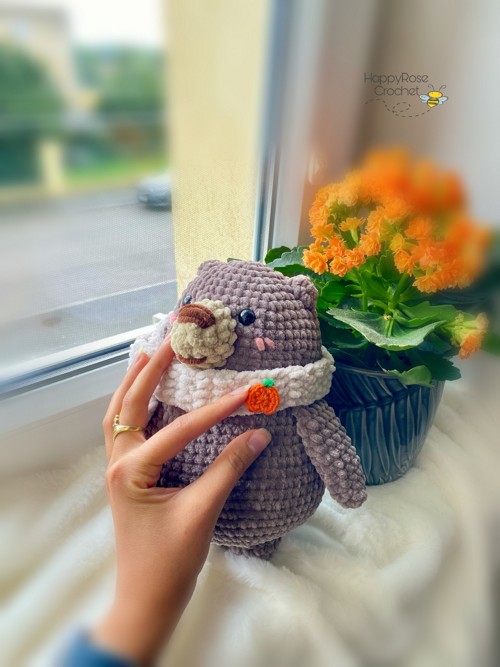Podzimní medvídek s šálou — foto 3
