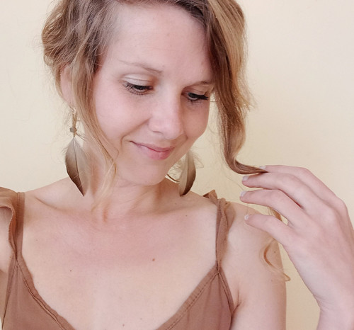 Peříčkové náušnice s pyritem — foto 5