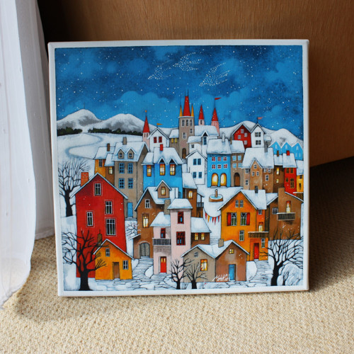 Andělé nad městem ... 40x40cm — foto 3