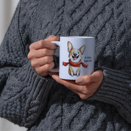 O chlup lepší den - corgi - Hrníček — foto 2