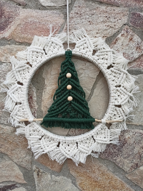 Vánoční dekorace, stromeček, macrame — foto 3