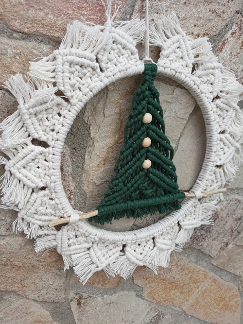 Vánoční dekorace, stromeček, macrame — foto 4