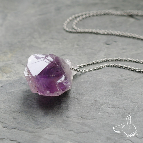 Ametystový náhrdelník - rough crystal — foto 3