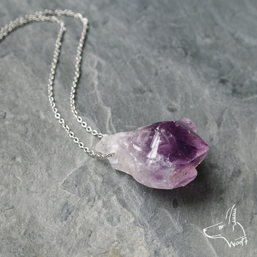 Ametystový náhrdelník - rough crystal — foto 2