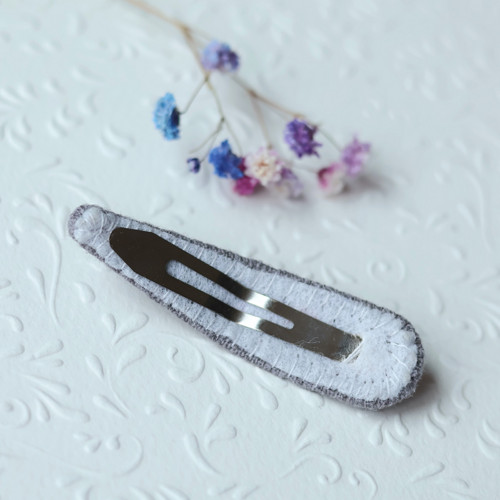 Lněná vyšívaná sponka - Grey — foto 2
