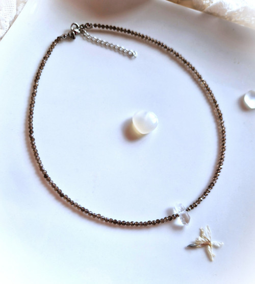 Záhněda*diamant Herkimer*náhrdelník — foto 3