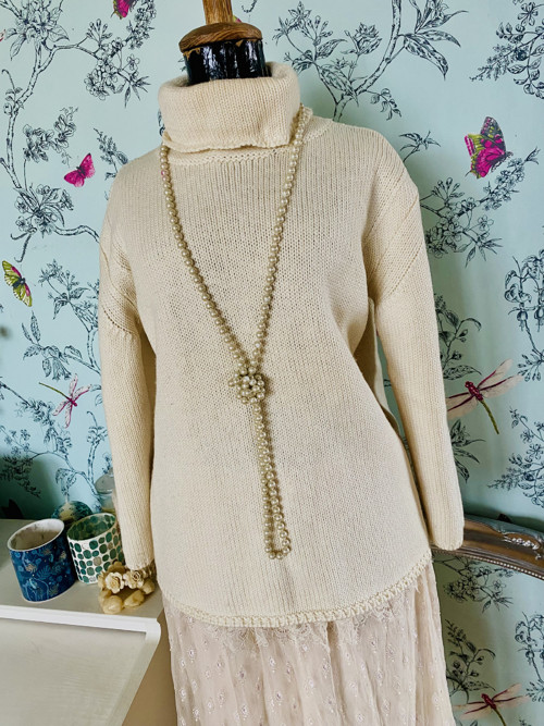 Svetr vlna ecru cream — foto 2