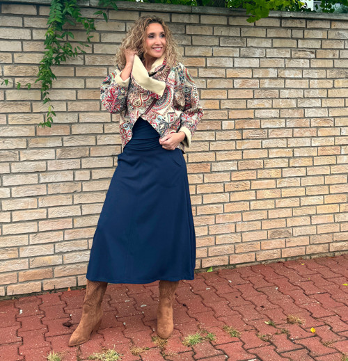 Zvonová sukně modrá — foto 2
