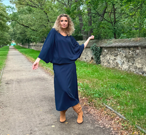 Zvonová sukně modrá — foto 6