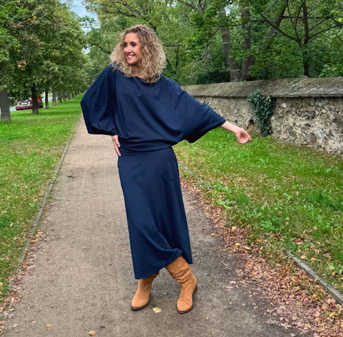 Zvonová sukně modrá — foto 3
