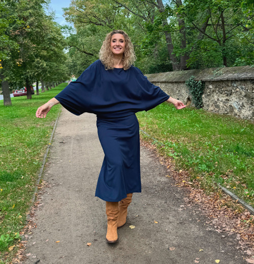 Zvonová sukně modrá — foto 5